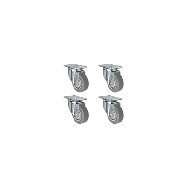 3"x1.25" Thermo Plastic Rubber Caster, All Swivel Casters, PK4